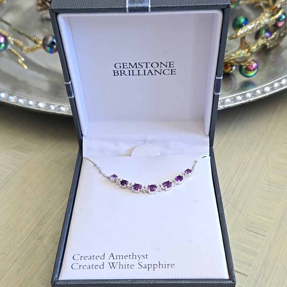 STERLING SILVER AND AMETHYST NECKLACE